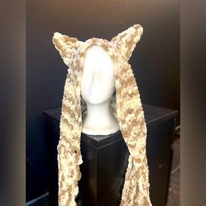 Hooded Scarf with Ears & Pockets